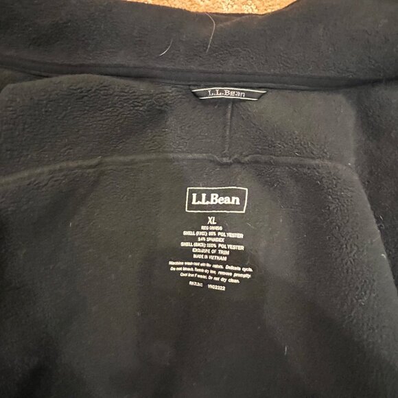 L.L.Bean Women's Black Fleece Lined Full Zip Jacket Bkack Size XL Windproof Coat - Picture 9 of 12